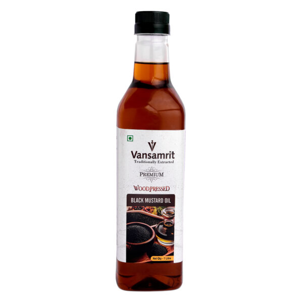 Wood Pressed Black Mustard Oil Bottle – Cold-Pressed & 100% Pure by Vansamrit